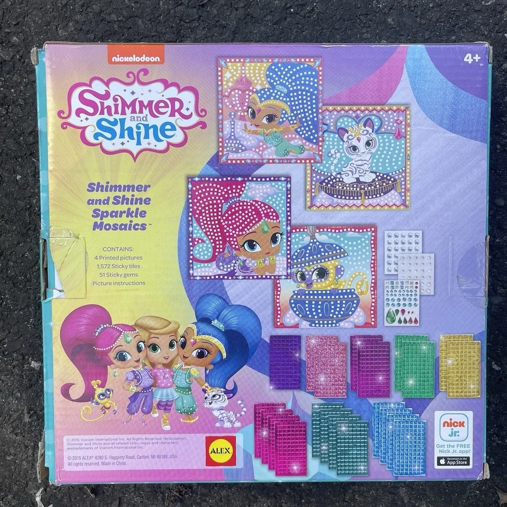 Nickelodeon Shimmer and Shine Sparkle‎ Mosaics Craft Kit Alex NEW Shed